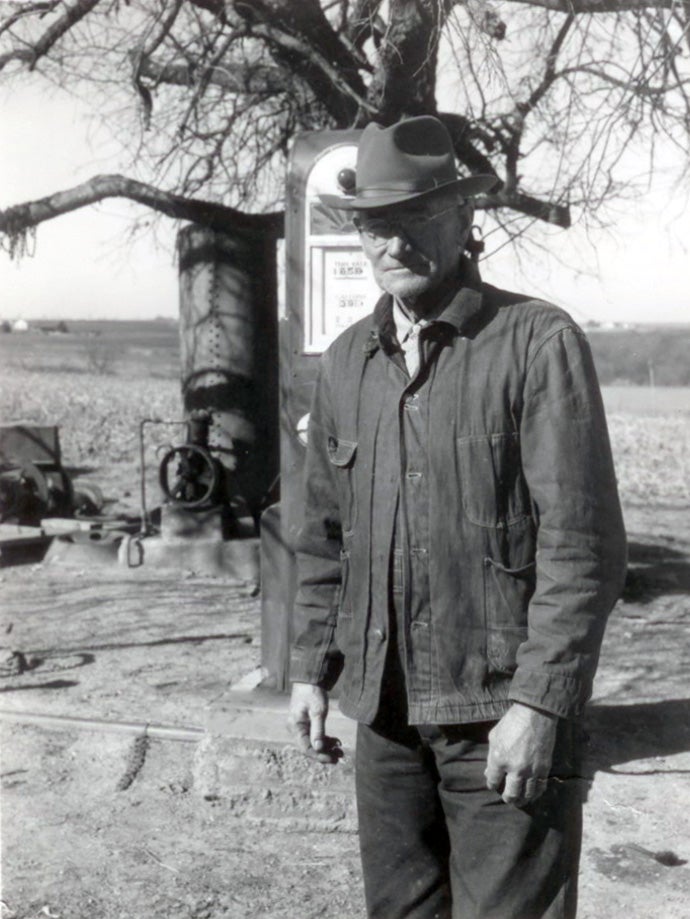 W.R. Janke, founding president of Bartlett Electric Cooperative, photographed during early rural electrification in Central Texas