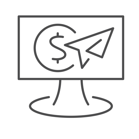 Submit Your Claim (Computer): Computer screen with dollar symbol and cursor representing online submission of an unclaimed property claim.