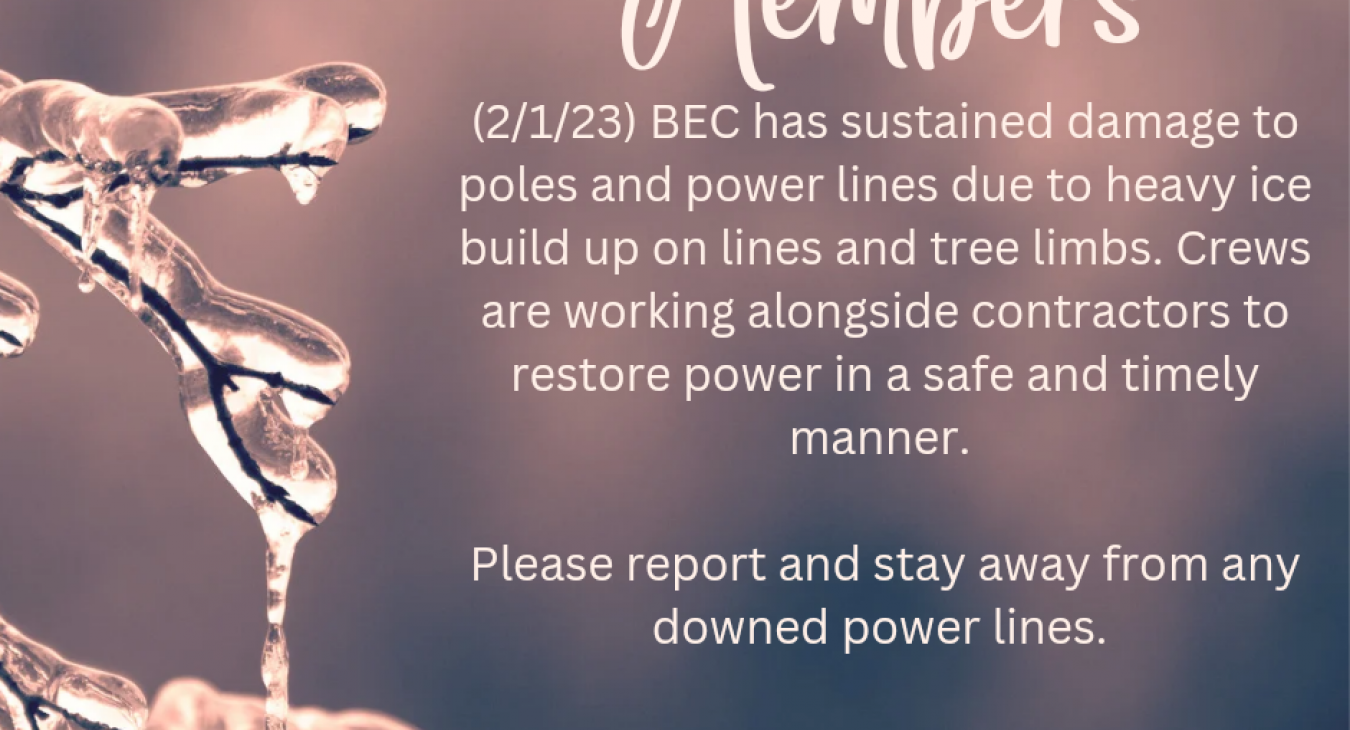 Outage Update regarding recent ice weather.